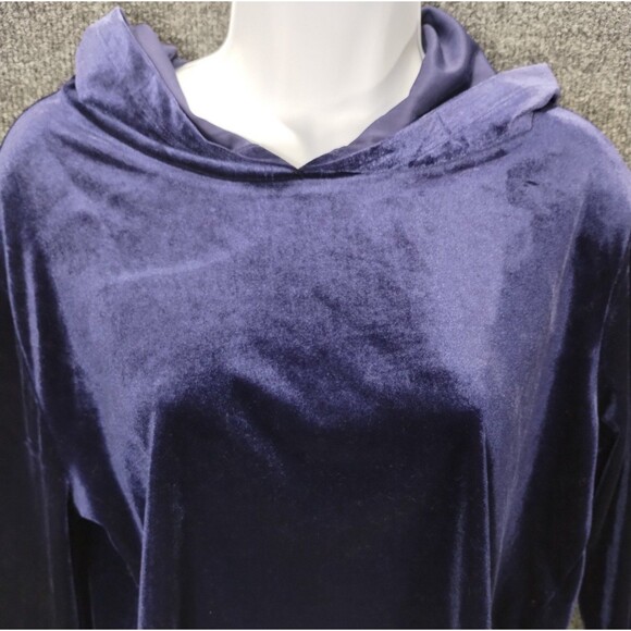 Royal Purple Velour Y2K Hoodie Size L Regency Preppy Athleisure Loungewear Track - Picture 3 of 9